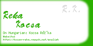 reka kocsa business card